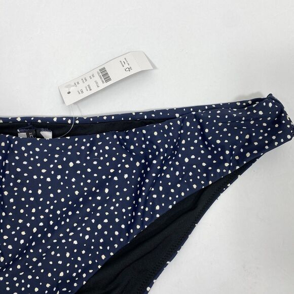 J Crew Hipster bikini bottom dots Retro Sz XXL Navy Blue NWT - Picture 4 of 7